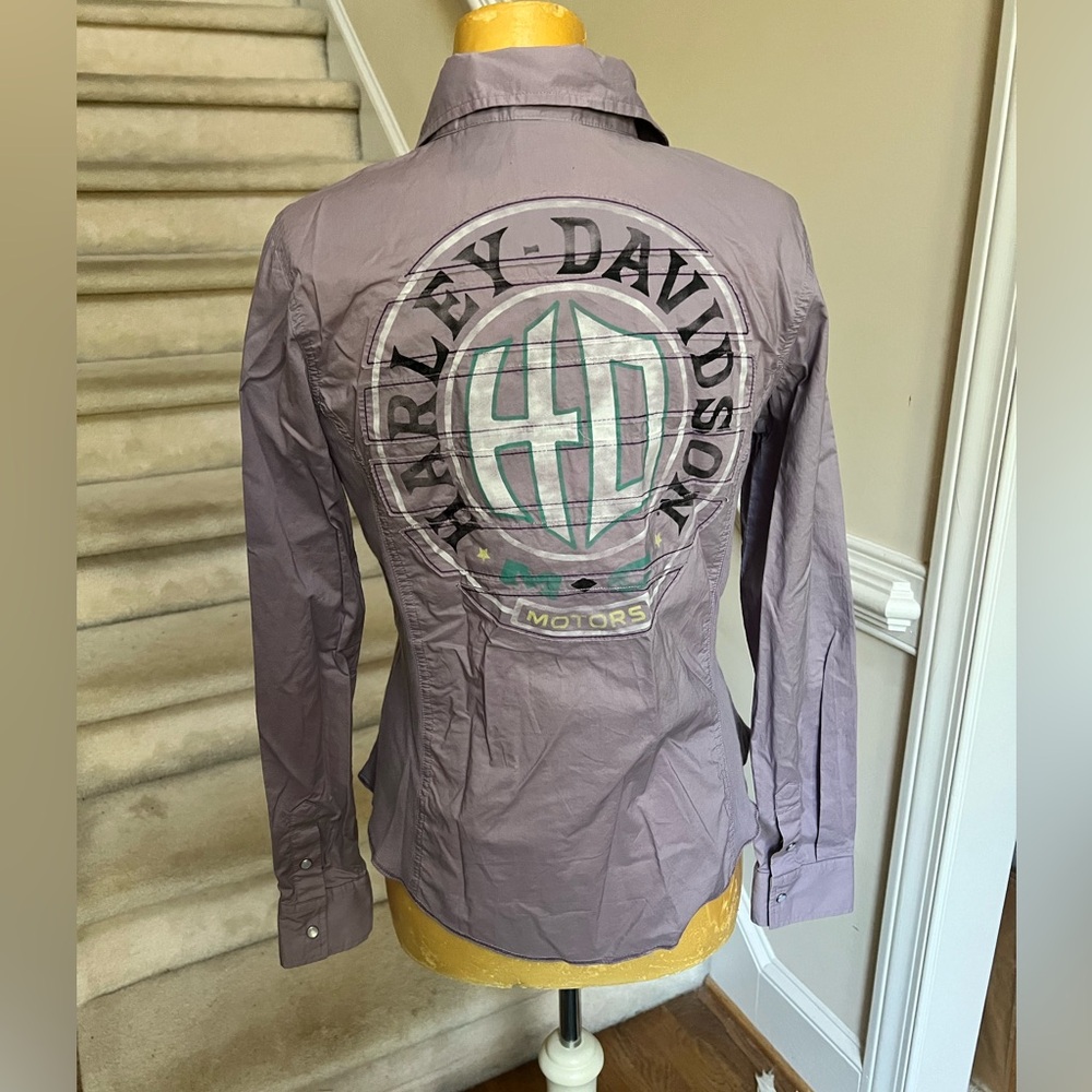 Harley-Davidson Women's Purple Snap Button Jacket Sz Medium